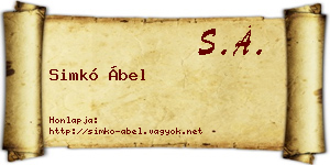 Simkó Ábel névjegykártya