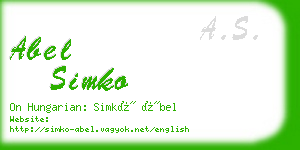 abel simko business card